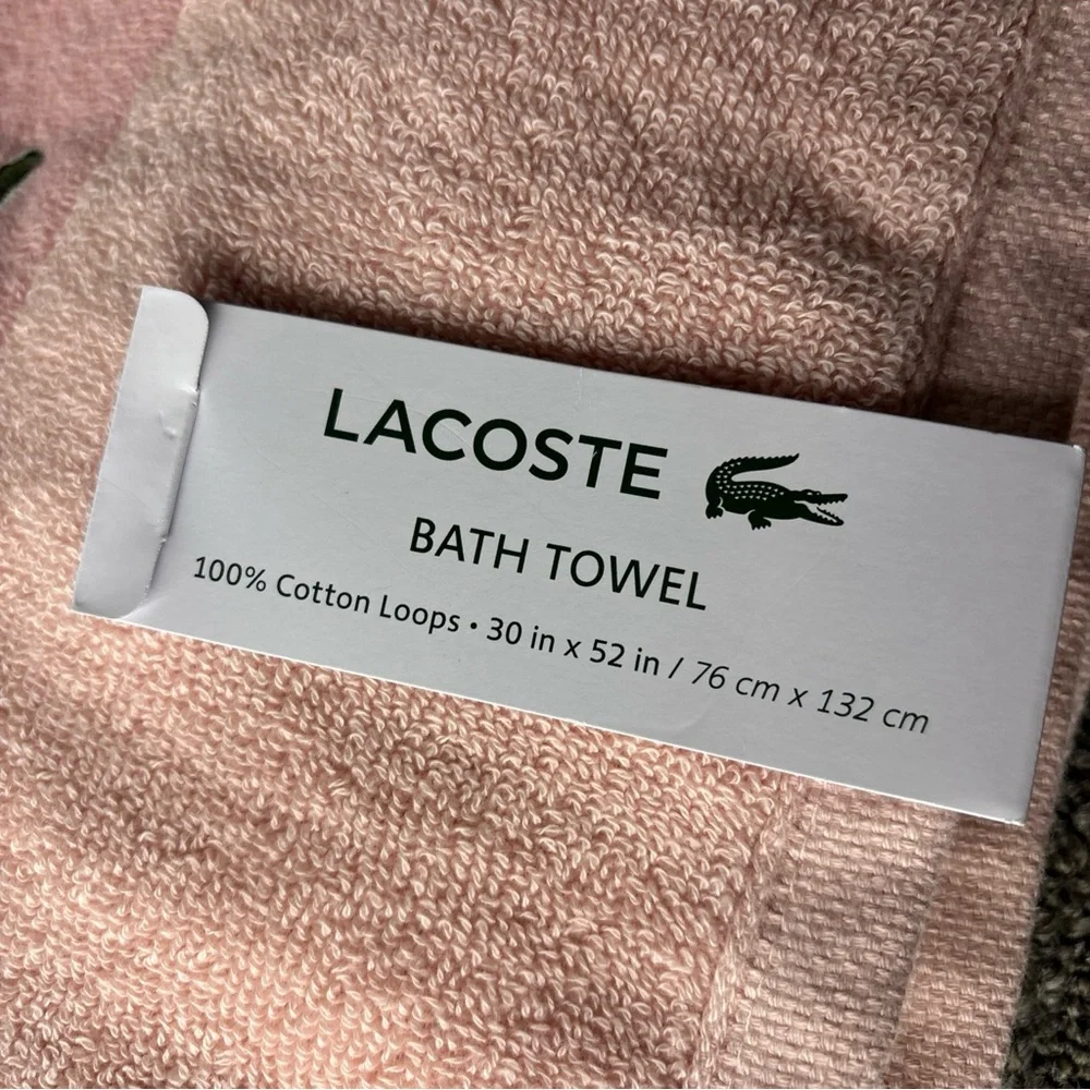Lacoste Soft Pink Cotton Bath Towel 30 x 52